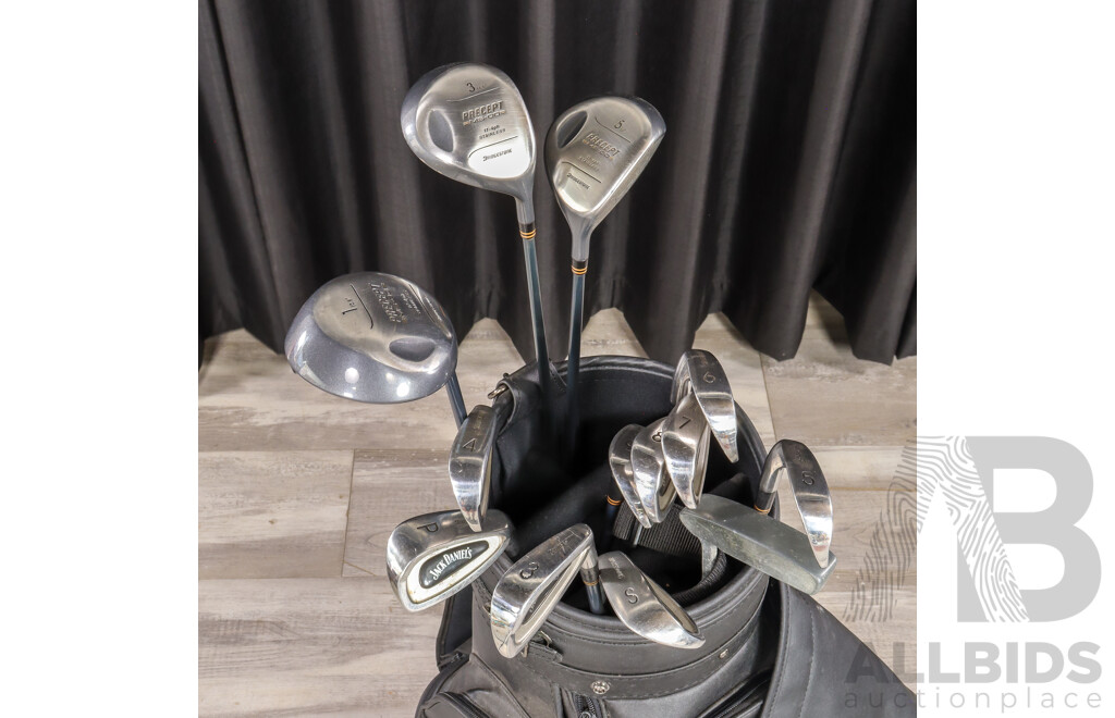 Set of 13 Jack Daniels Golf Clubs in Bag by Bridgestone