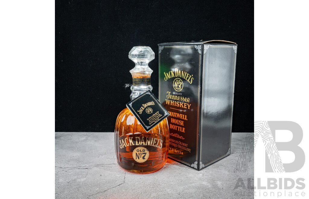Boxed Jack Daniel’s Old No 7 Tennessee Whiskey in Maxwell House Bottle