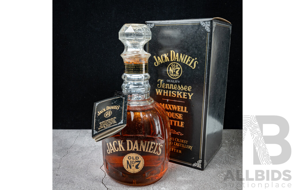 Boxed Jack Daniel’s Old No 7 Tennessee Whiskey in Maxwell House Bottle