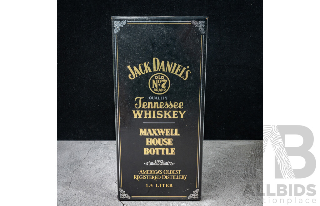 Boxed Jack Daniel’s Old No 7 Tennessee Whiskey in Maxwell House Bottle