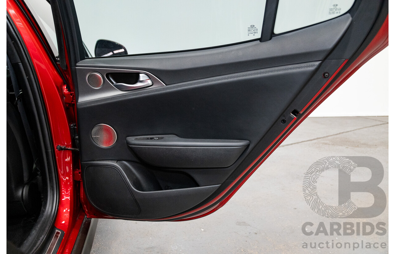 01/2018 Build 12/2017 Kia Stinger GT CK MY18 (344) 4d Sedan Hichroma Red Metallic (Grey Wrap) Twin Turbo 3.3L