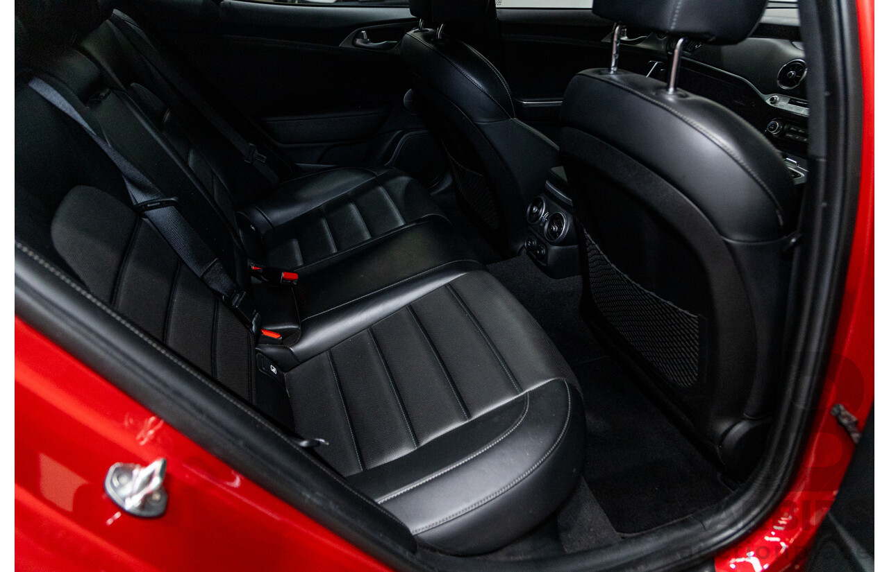 01/2018 Build 12/2017 Kia Stinger GT CK MY18 (344) 4d Sedan Hichroma Red Metallic (Grey Wrap) Twin Turbo 3.3L