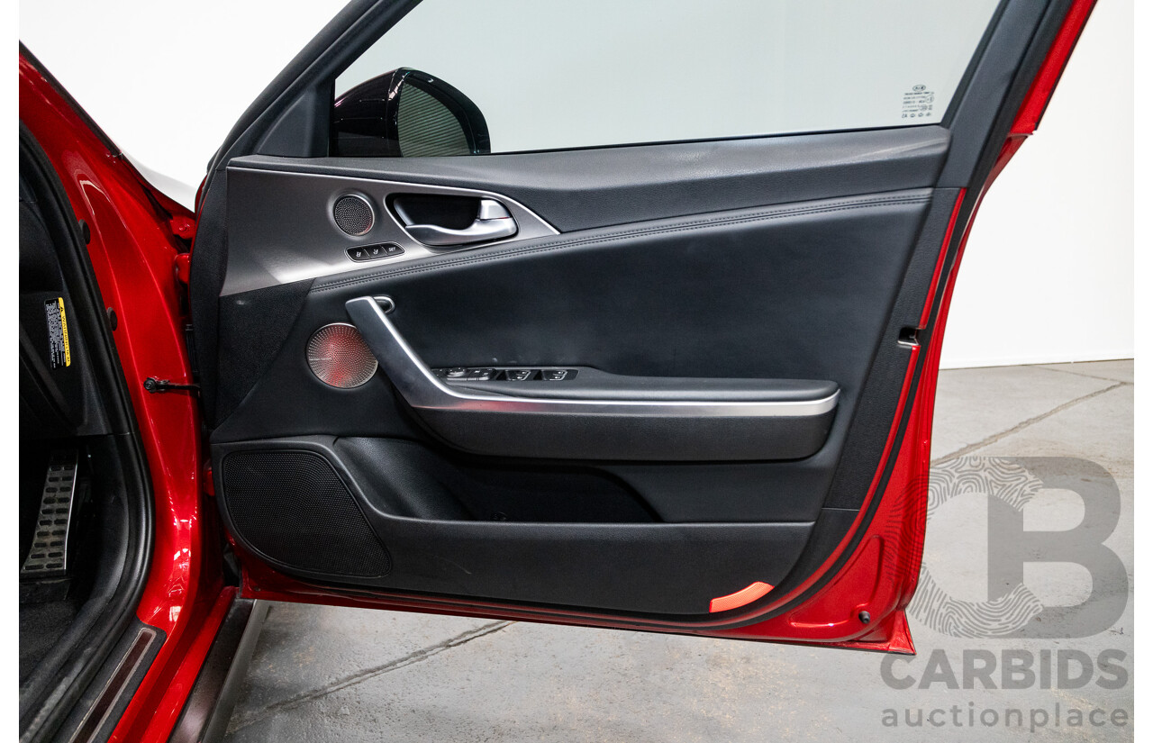 01/2018 Build 12/2017 Kia Stinger GT CK MY18 (344) 4d Sedan Hichroma Red Metallic (Grey Wrap) Twin Turbo 3.3L