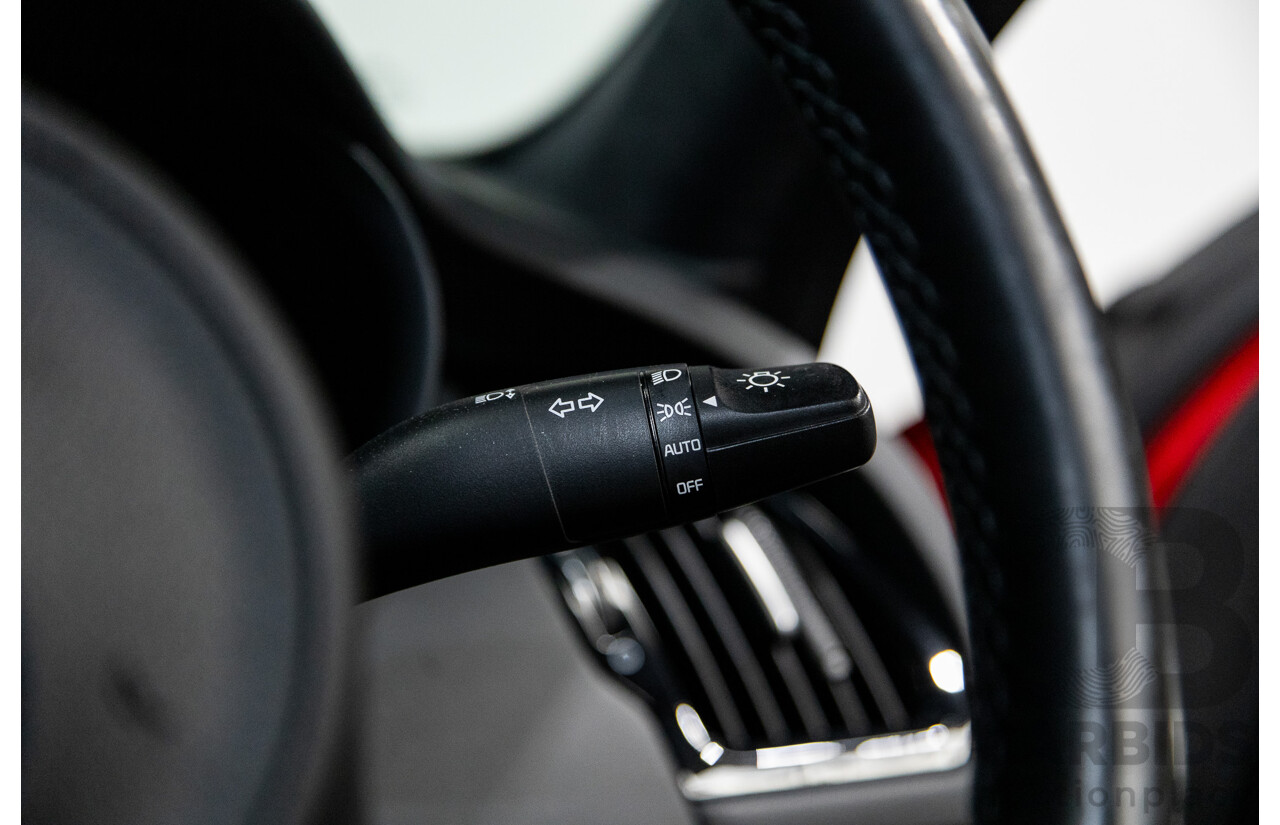 01/2018 Build 12/2017 Kia Stinger GT CK MY18 (344) 4d Sedan Hichroma Red Metallic (Grey Wrap) Twin Turbo 3.3L