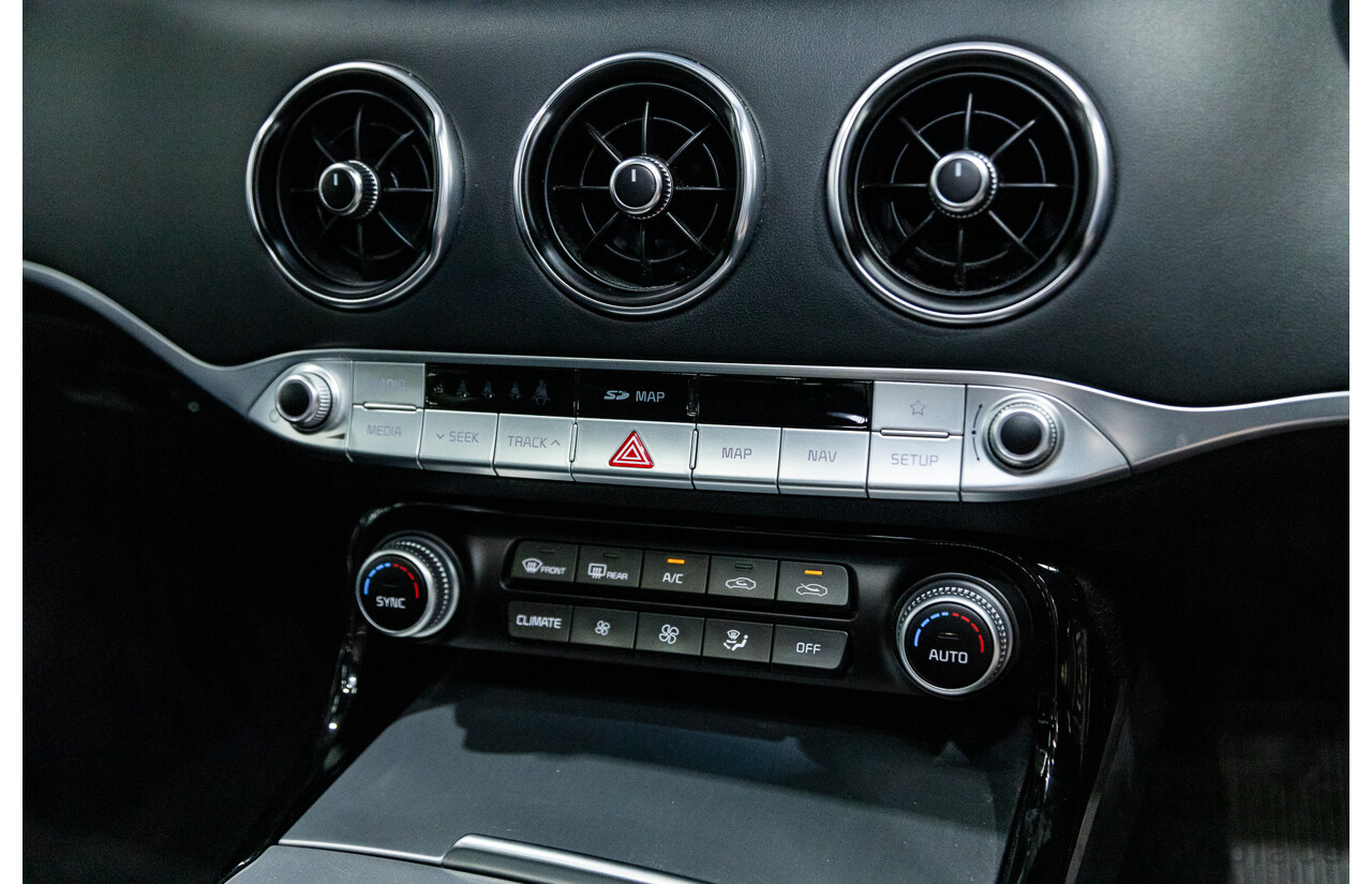 01/2018 Build 12/2017 Kia Stinger GT CK MY18 (344) 4d Sedan Hichroma Red Metallic (Grey Wrap) Twin Turbo 3.3L