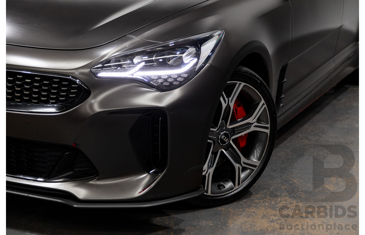 01/2018 Build 12/2017 Kia Stinger GT CK MY18 (344) 4d Sedan Hichroma Red Metallic (Grey Wrap) Twin Turbo 3.3L