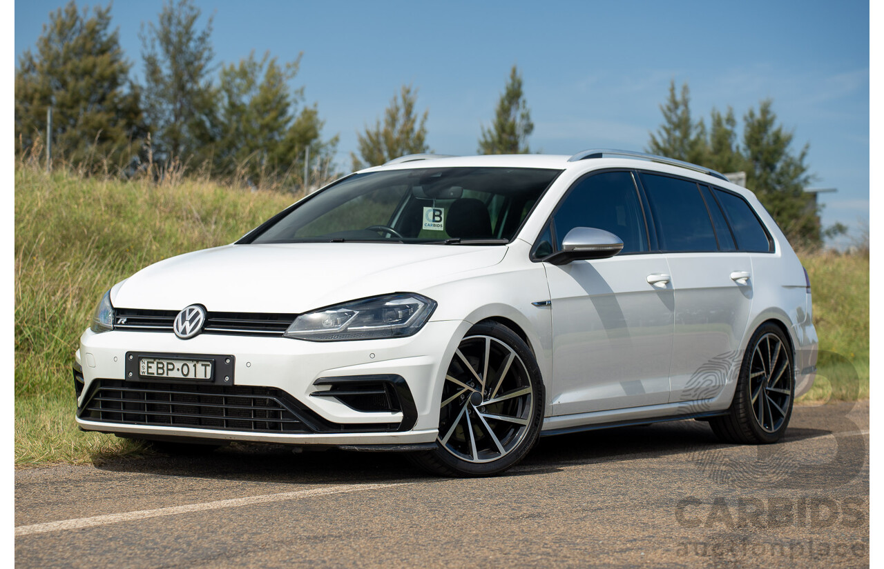 04/2019 Volkswagen Golf R (AWD) Mk7.5 AU MY19 4D Wagon Pure White Turbo 2.0L
