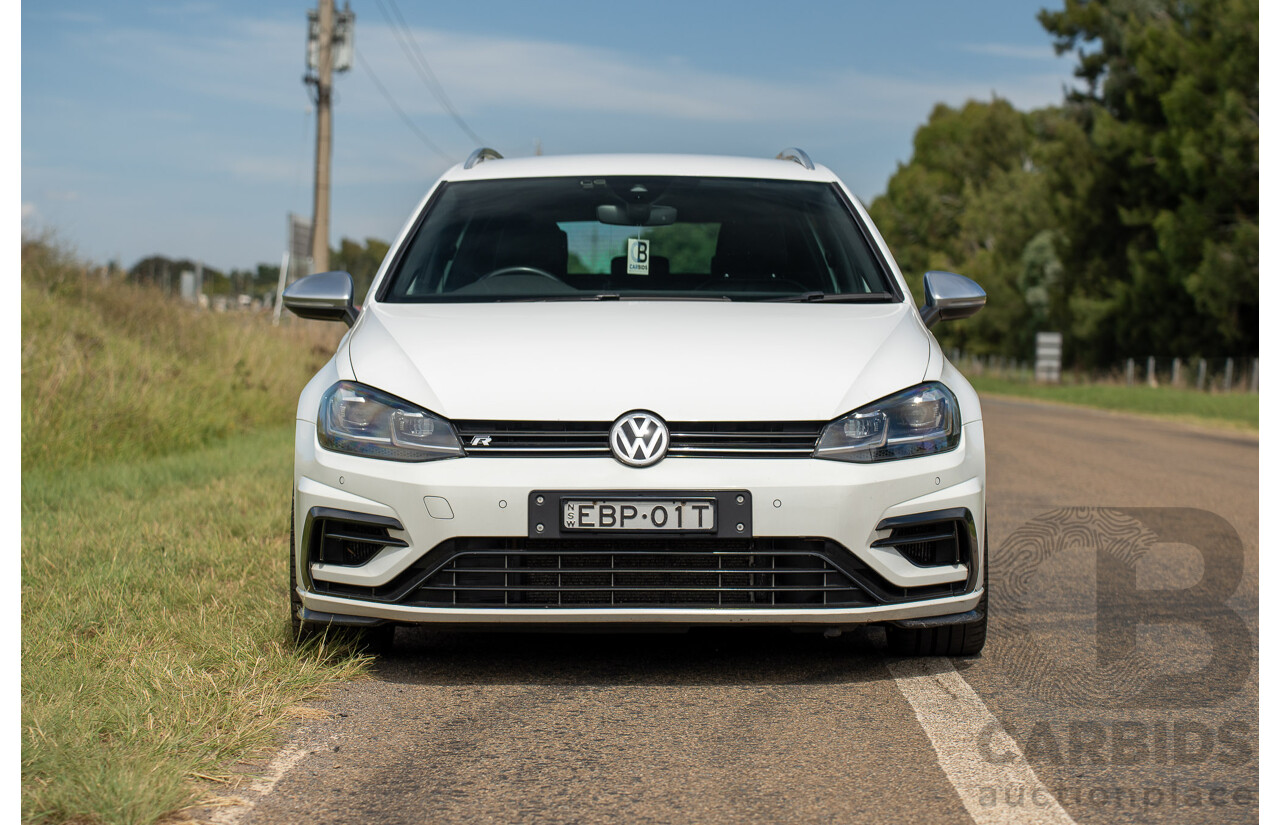 04/2019 Volkswagen Golf R (AWD) Mk7.5 AU MY19 4D Wagon Pure White Turbo 2.0L