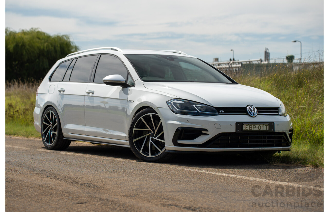 04/2019 Volkswagen Golf R (AWD) Mk7.5 AU MY19 4D Wagon Pure White Turbo 2.0L