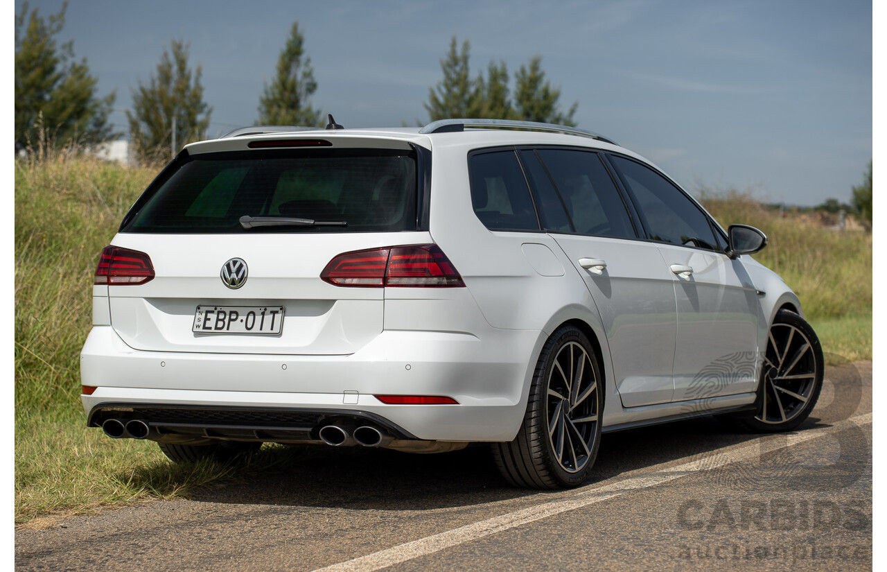 04/2019 Volkswagen Golf R (AWD) Mk7.5 AU MY19 4D Wagon Pure White Turbo 2.0L