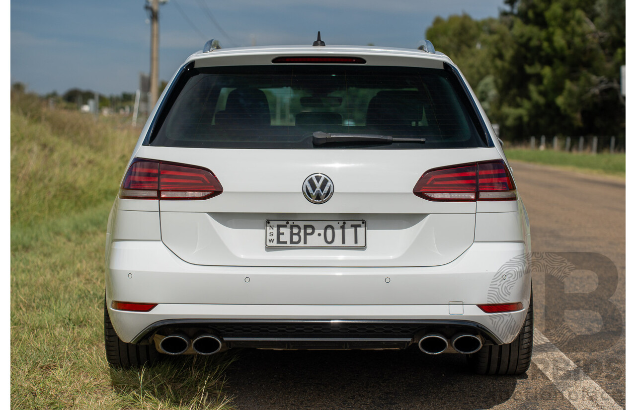 04/2019 Volkswagen Golf R (AWD) Mk7.5 AU MY19 4D Wagon Pure White Turbo 2.0L