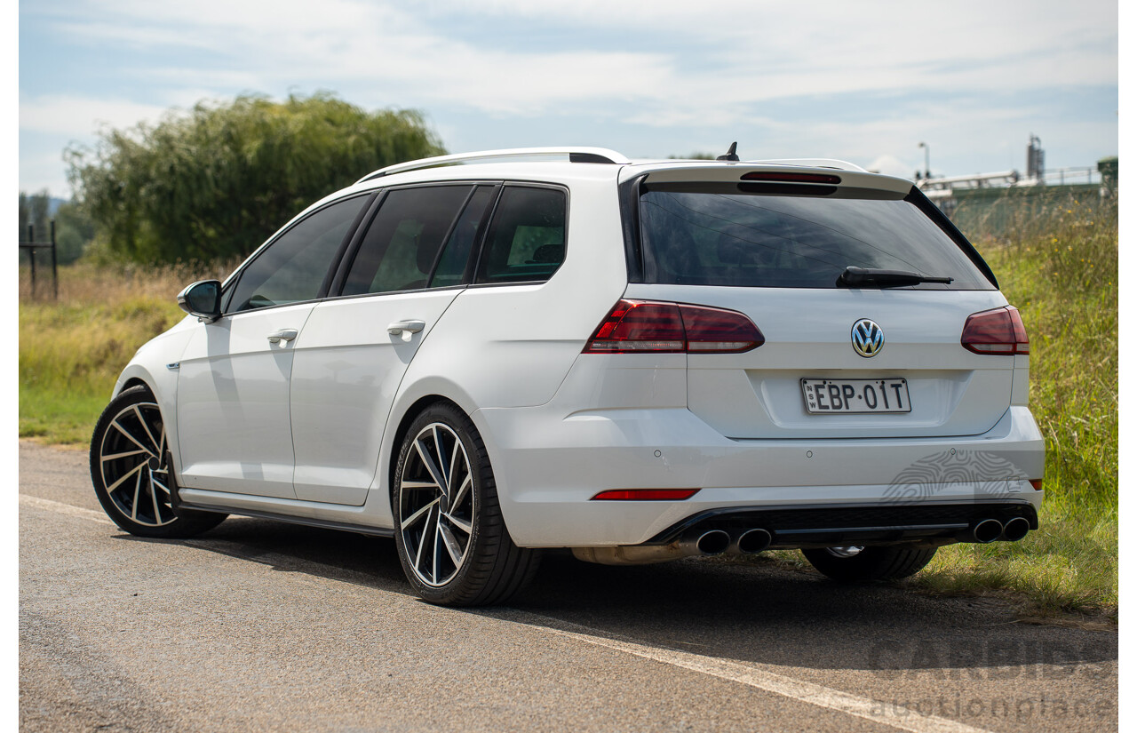 04/2019 Volkswagen Golf R (AWD) Mk7.5 AU MY19 4D Wagon Pure White Turbo 2.0L