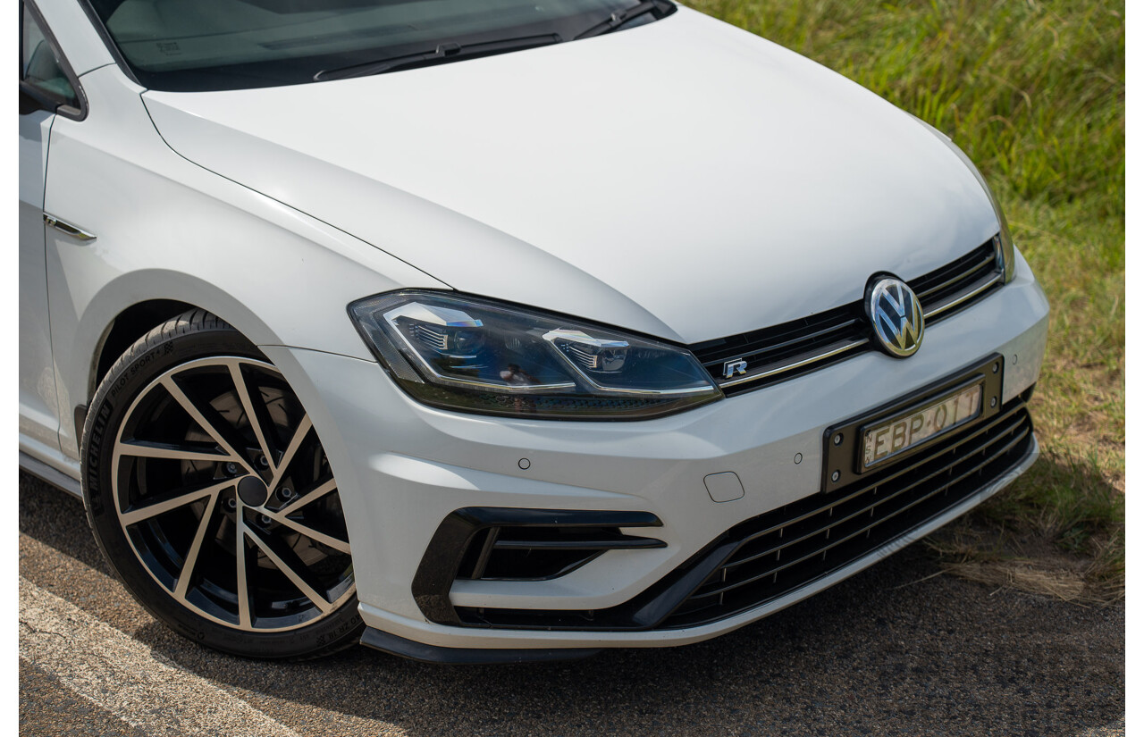 04/2019 Volkswagen Golf R (AWD) Mk7.5 AU MY19 4D Wagon Pure White Turbo 2.0L