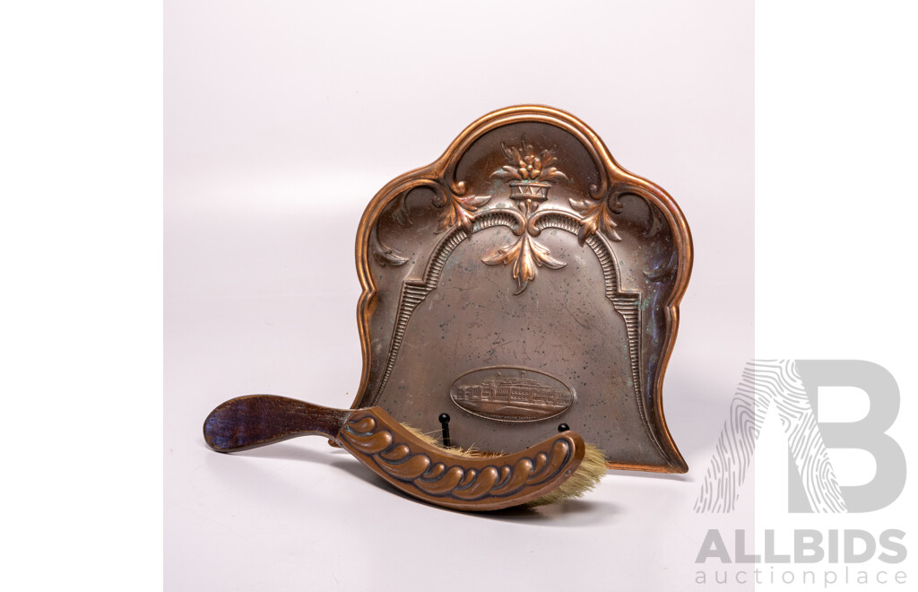 Antique Joseph Sankey & Sons, London, Canberra Parliament House, Copper Crumb Tray and Broom