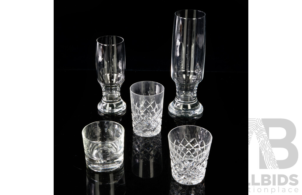 Collection Glassware Including Four Joseph Inwald Cut Crystal Tumblers, Beer Glasses and More