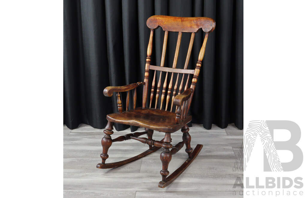 Antique English Elm Rocking Chair