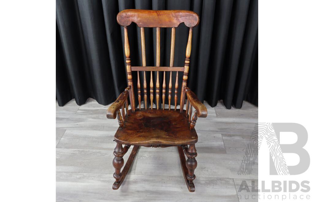 Antique English Elm Rocking Chair