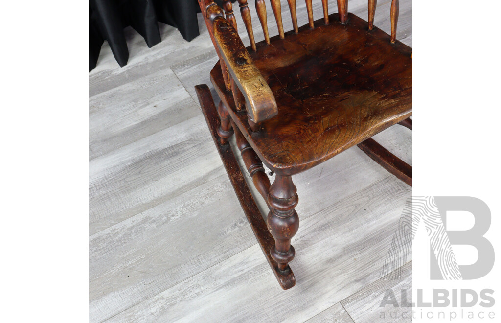 Antique English Elm Rocking Chair