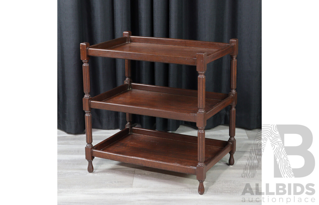 Art Deco Mahogany Three Tier Drink Stand
