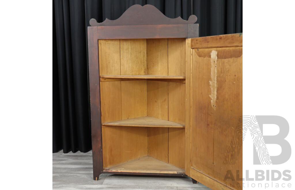 Art Deco Pine Corner Cupboard with Painted Finish