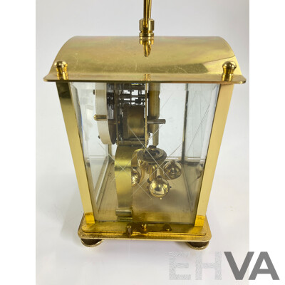 Vintage Brass Kien 400 Day Torsion Clock with Etched and Beveled Glass, Made in Germany