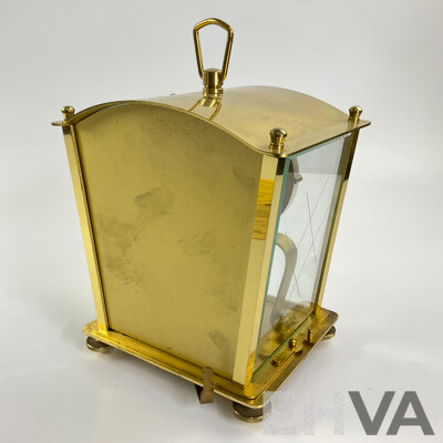 Vintage Brass Kien 400 Day Torsion Clock with Etched and Beveled Glass, Made in Germany