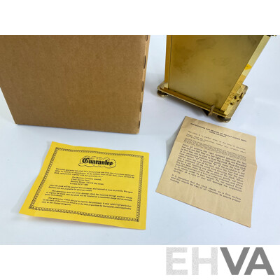 Vintage Brass Kien 400 Day Torsion Clock with Etched and Beveled Glass, Made in Germany