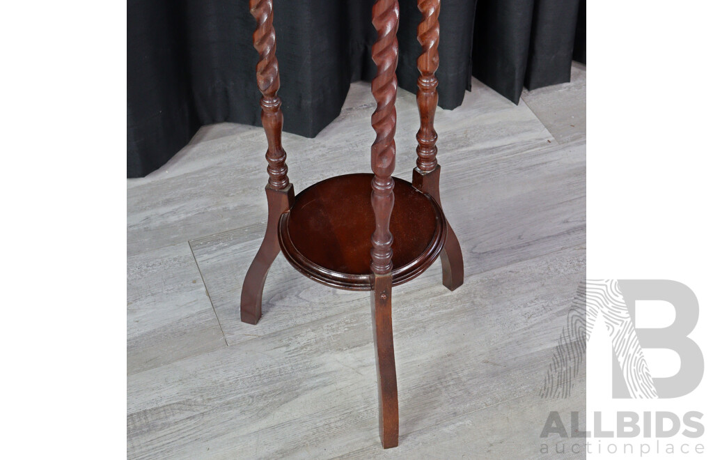 Mahogany Barley Twist Plant Stand