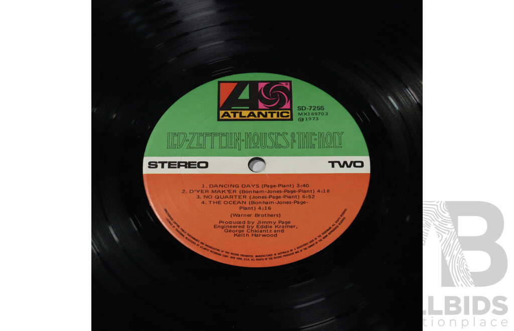 Led Zeppelin, Houses of the Holy, Along with the Song Reamians the Same, No Sleeve, Vintage Vinyl Records