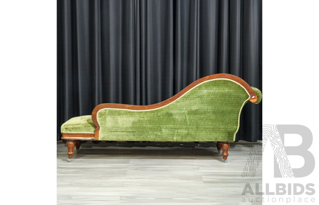 Victorian Mahogany Open Ended Chaise Lounge