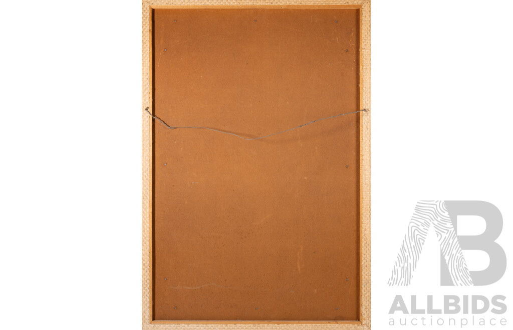 Artist Unknown (20th Century, Balinese School), Portrait of Topless Lady, Original Vintage Oil on Canvas, 114 x 78 cm (frame)