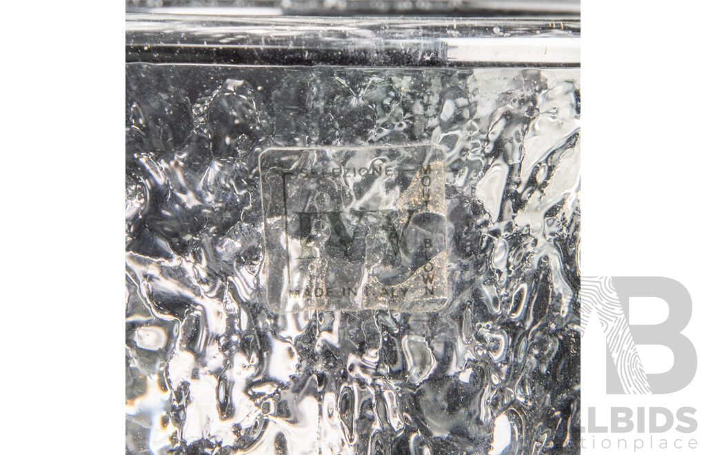 Mid Century Serving Bowl by Oiva Toikka for Nuutajarvi in Flora Pattern Along with Iittala Textured Frosted Glass Vase