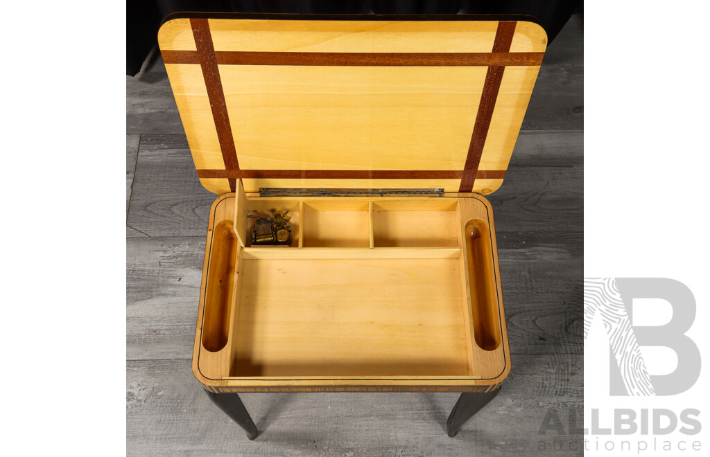 Elevated Inlaid Music Box with Fitted Interior