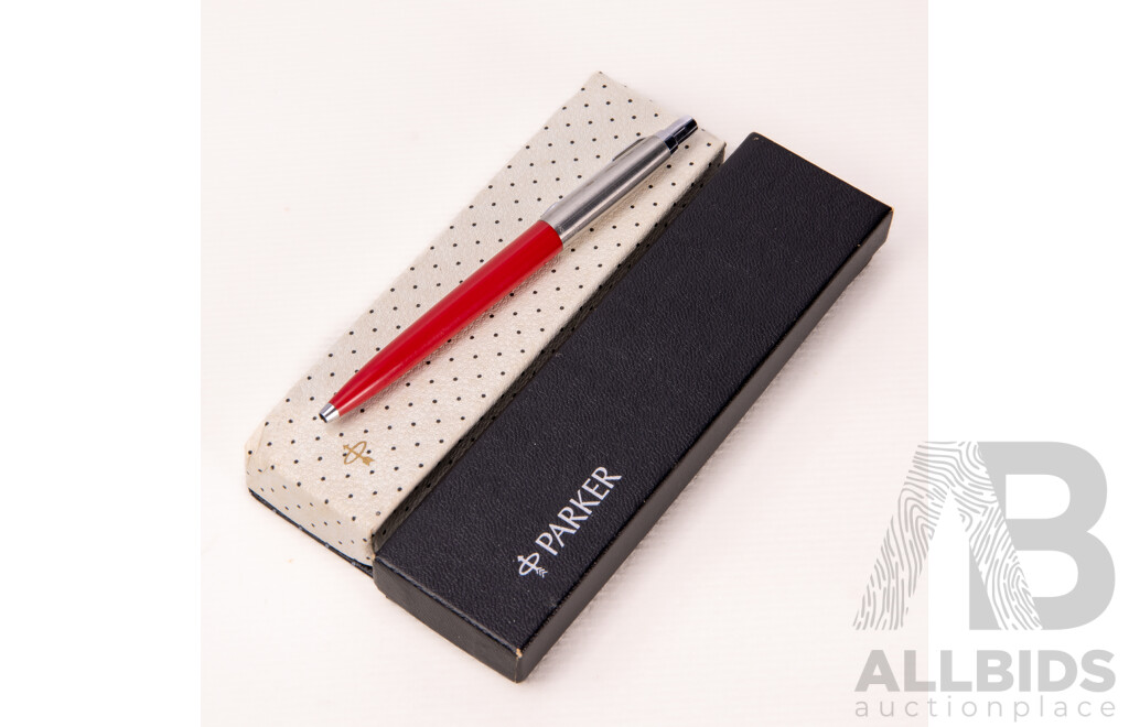 Two Parker Retractable Ballpoint Pens in Original Parker Boxes Along with Another Parker Retractable Ballpoint Pen