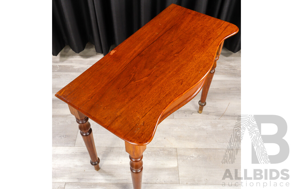 Victorian Cedar Hall Table with Serpentine Front