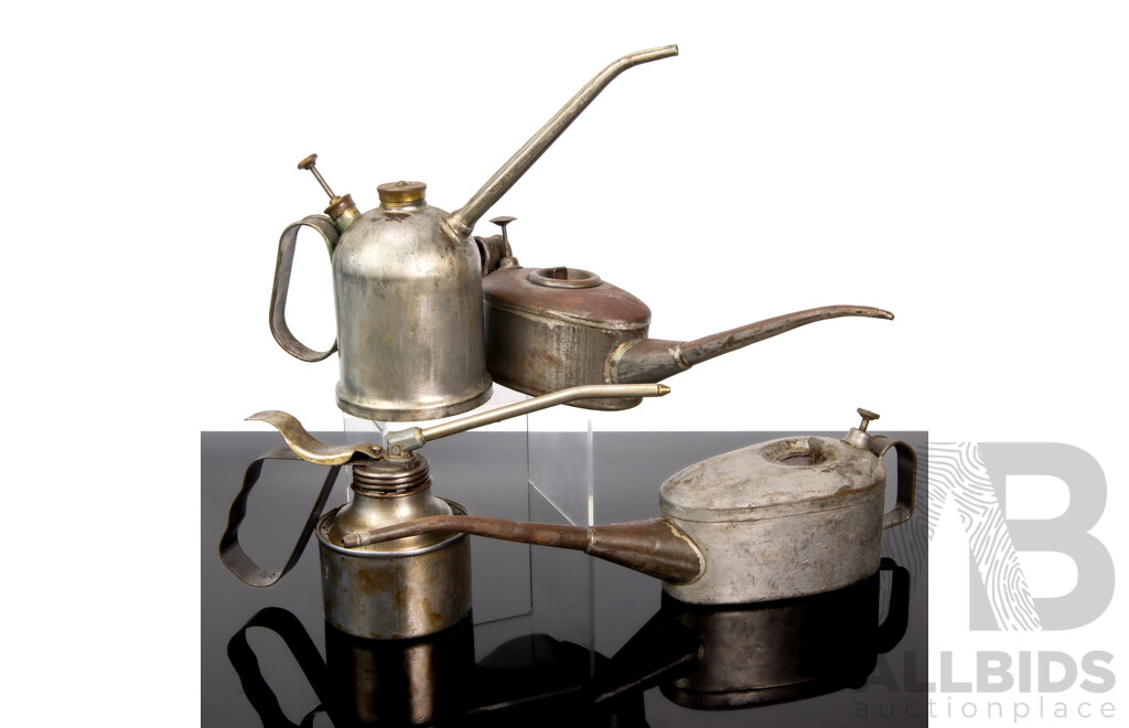 Collection of Four Vintage Oil Cans