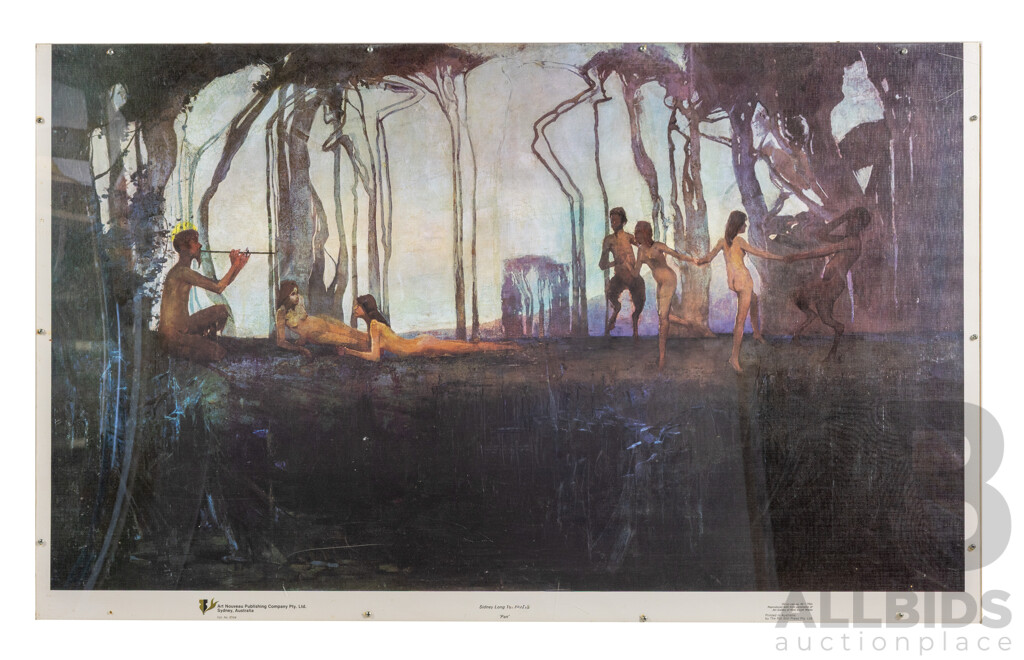 Sidney Long (20th Century, Australian, 1871-1955), Pan, Vintage Reproduction Colour Print After Original Oil on Canvas, 57 x 93 cm (edge to edge)