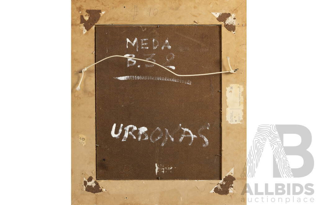 Leonas Urbonas, (20th Century, Lithuanian-Born German Australia, 1925-2012), [Untitled] Enlightenment, Wonderful Original Vintage Oil on Masonite, 46 x 40 cm (frame)