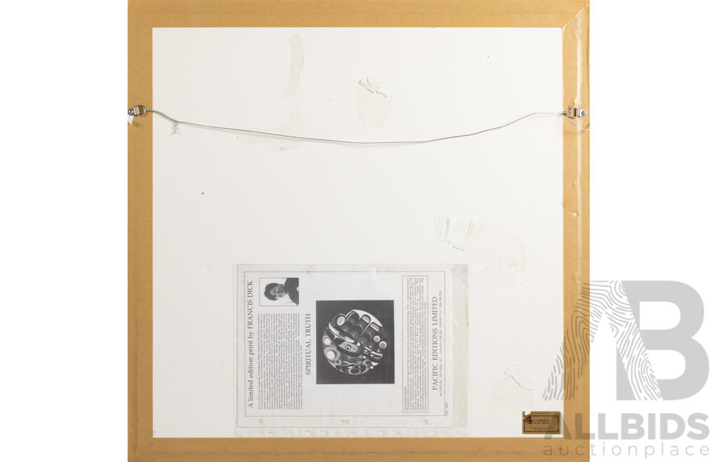 Francis Dick (20th Century, Indigenous-Canadian, 1959-), Spiritual Truth (1998), Signed Limited Edition Screenprint, 61 x 61 cm (frame)