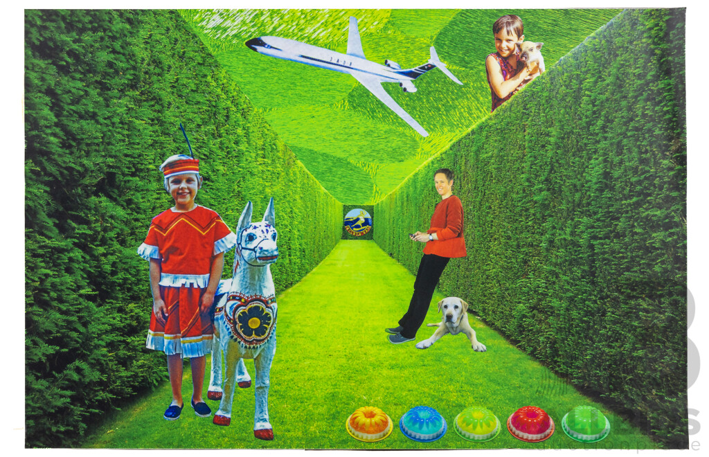 Jane Barney (20th Century, Australian), Family Pets From the Series Holiday Fever (2014), Quality Colour Digital Print on Car Door Magnet Attached to Metal Panel, 40 x 60 cm