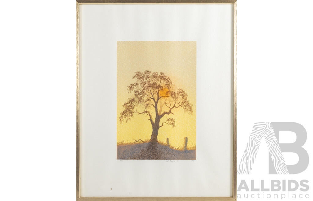 Gil Brooks (20th Century, Australian, 1924-?), Tree (1981), Editioned & Signed Original Screen Print, 64 x 52 cm (frame)