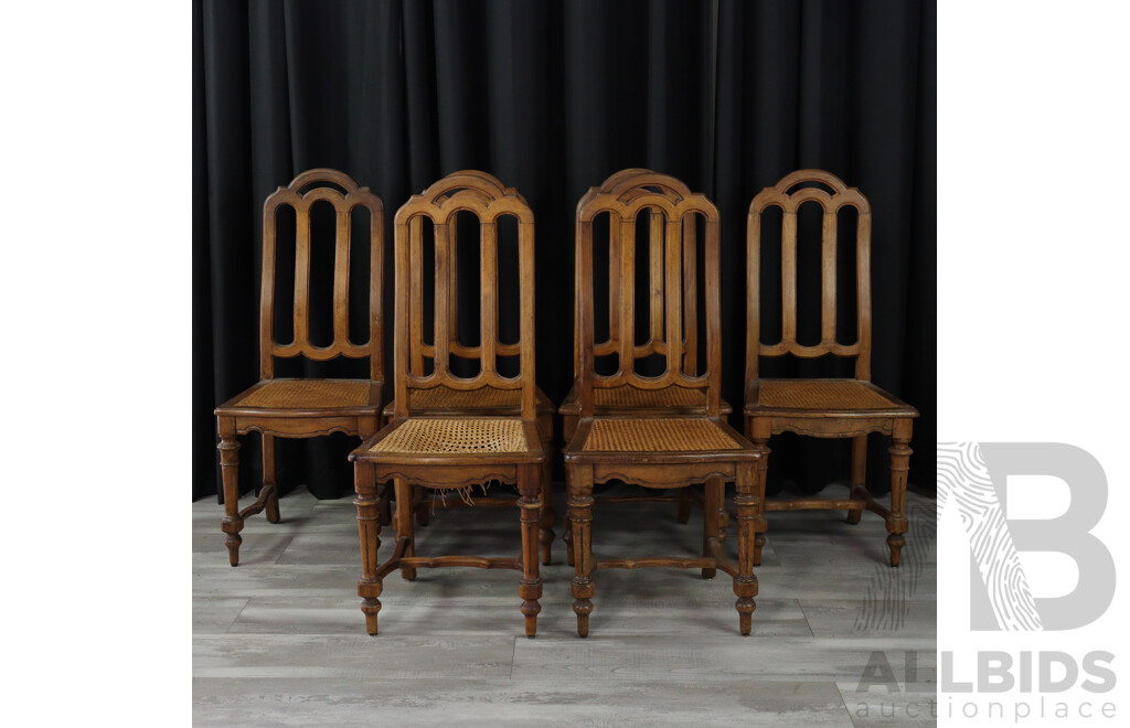Set of Six Elm Splat Back Dining Chairs