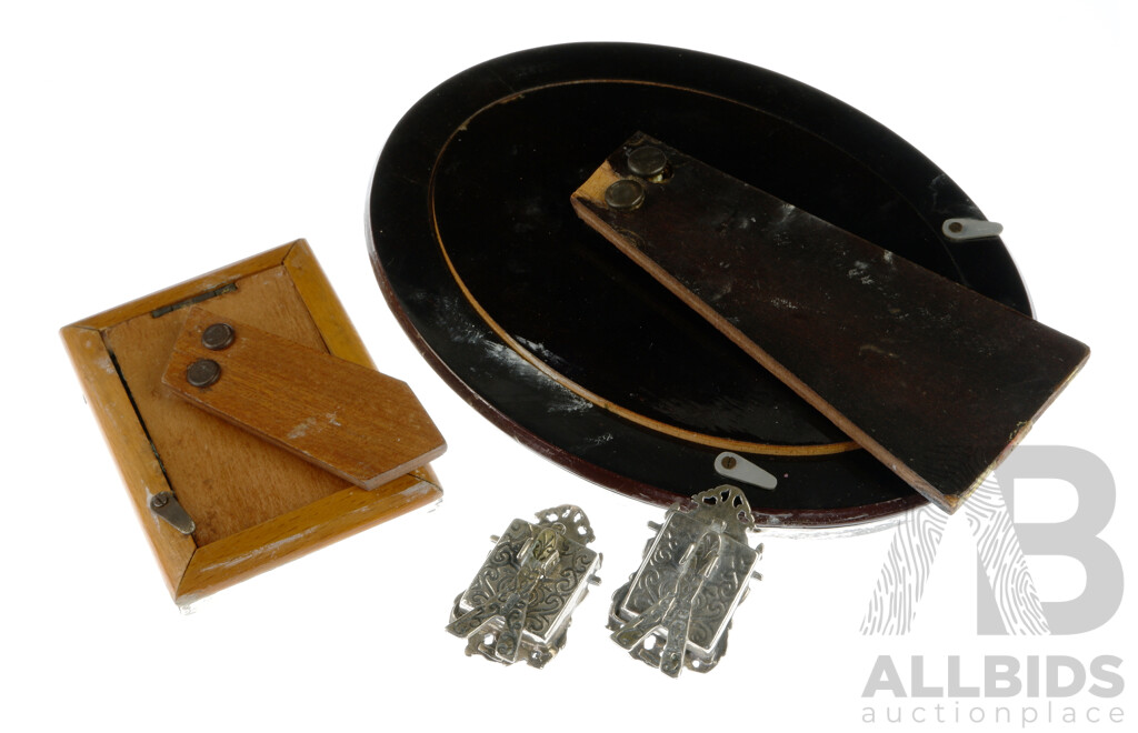 Collection Four Photograph Frames with .800 Silver Surrounds