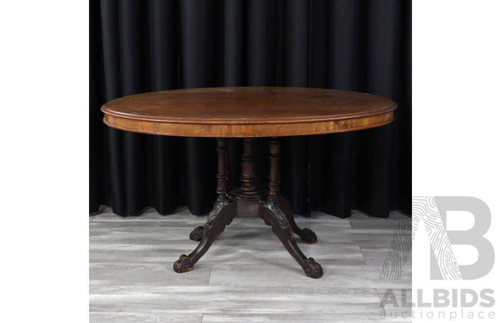 Victorian Mahogany Dining Table with Birdcage Base