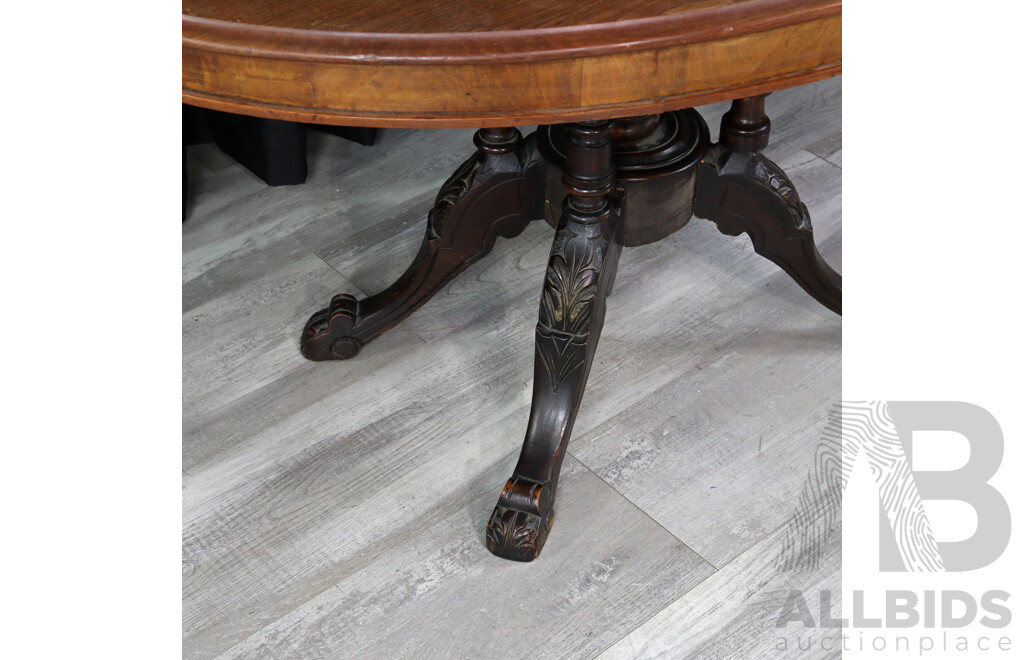 Victorian Mahogany Dining Table with Birdcage Base