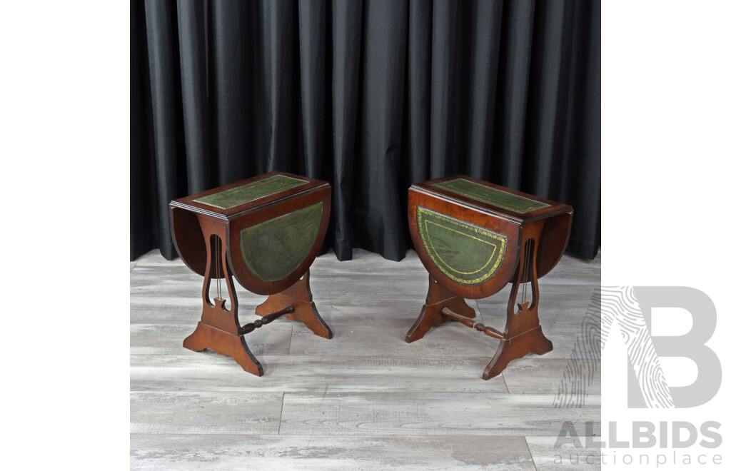 Pair of Reproduction Drop Side Occasional Tables