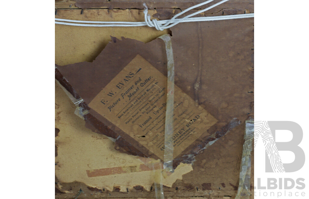 Victorian Reverse Painted Mirror in Pressed Timber Frame