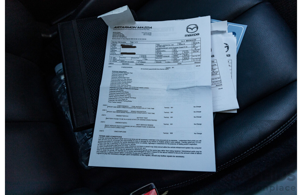 1/2008 Mazda MX-5 NC MY06 Upgrade 2d Hardtop Convertible Brilliant Black 2.0L