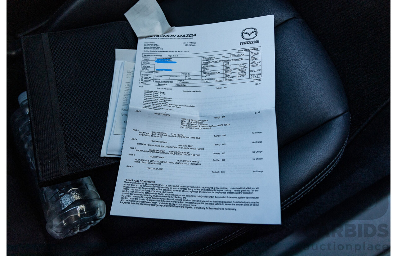 1/2008 Mazda MX-5 NC MY06 Upgrade 2d Hardtop Convertible Brilliant Black 2.0L