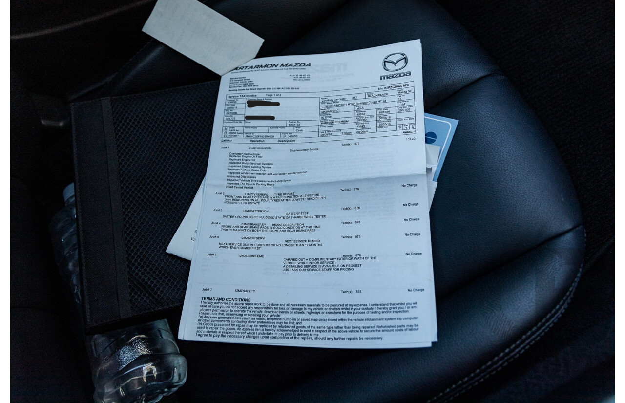 1/2008 Mazda MX-5 NC MY06 Upgrade 2d Hardtop Convertible Brilliant Black 2.0L